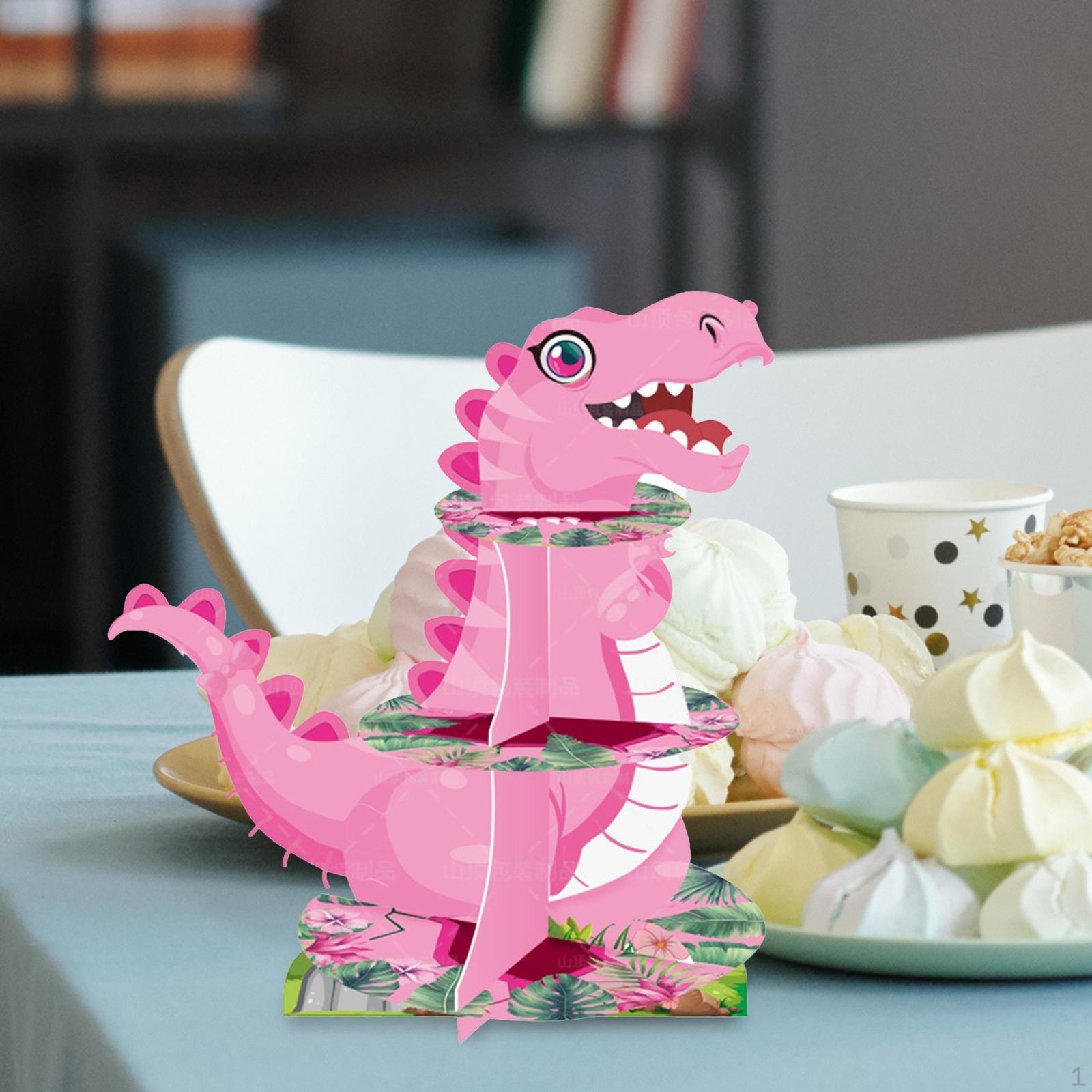 

Подставка для торта в виде динозавра, 3-ярусная подставка для кексов, забавный простой органайзер, сервировочный поднос, дисплей для