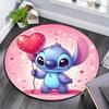 1pc Stitch Round Area Rug - Non-Slip, Machine Washable Polyester Carpet for Living Room & Bedroom Decor