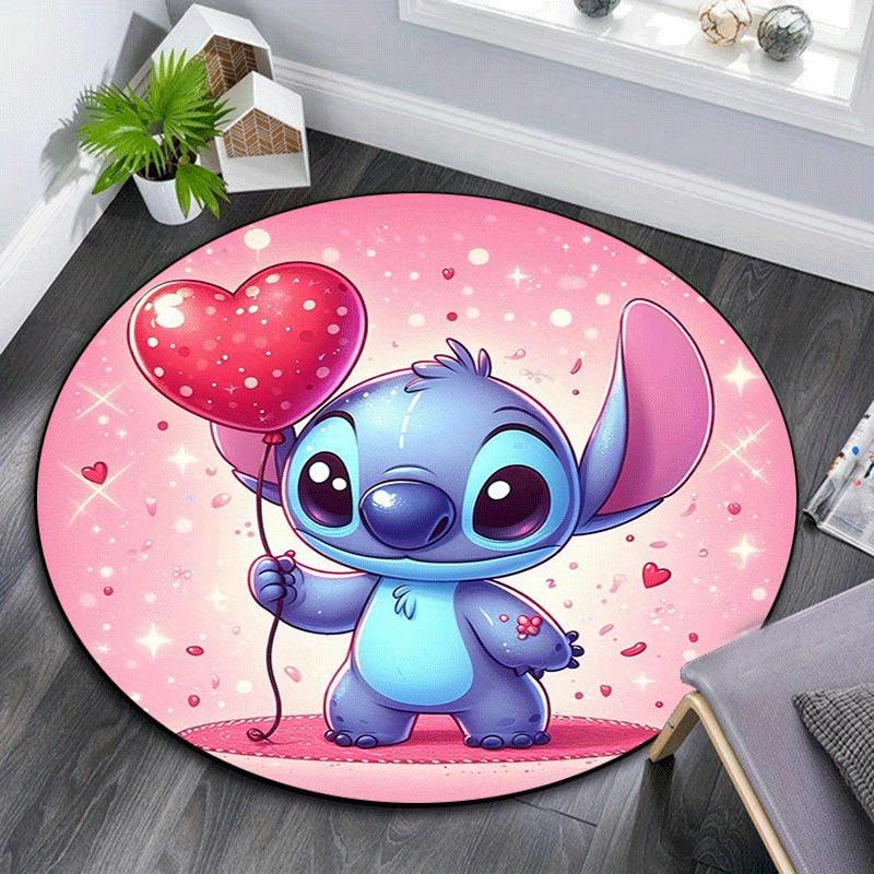 

1pc Stitch Round Area Rug,Non Slip,Machine Washable Polyester Carpet for Living Room,Bedroom Decor 80cm by 80cm