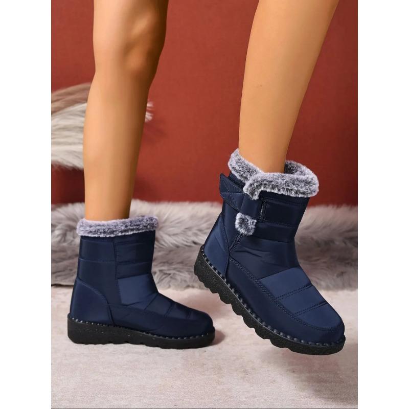 2025 Winter New Pure Color Women's Cotton Boots Fashion Anti-skid and Wear-resistant Warm and Comfortable Winter Women' Boots