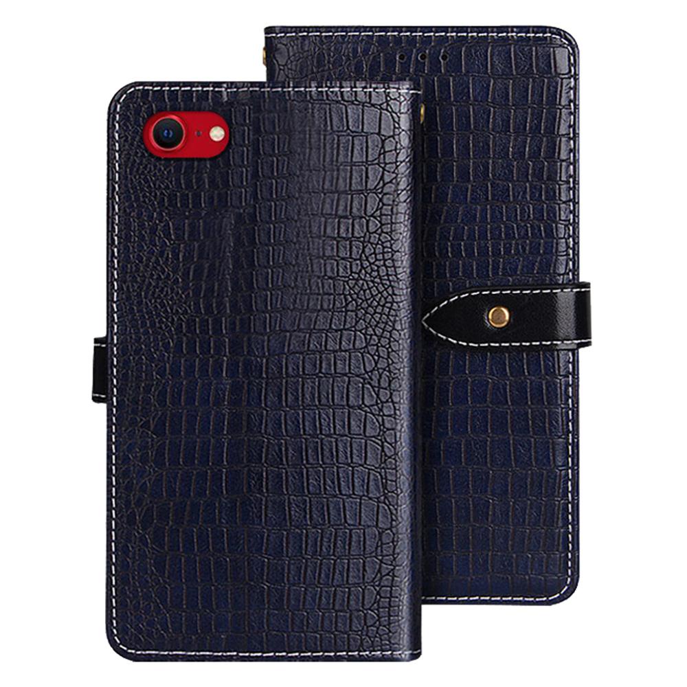

Чохол для iPhone 16e Текстура крокодила PU шкіра Відкидна кришка для телефону Blue
