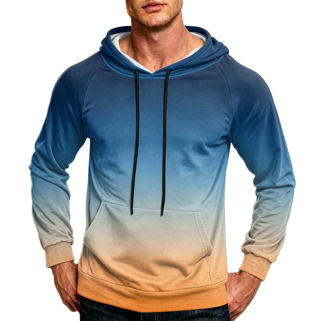 Herren Lockerer Kapuzenpullover für den Alltag mit Tasche und Kordelzug