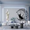 Decorative Figurine Feather Sculpture Metal Art Black Cat Statue Resin Iron Simple Lines Modern