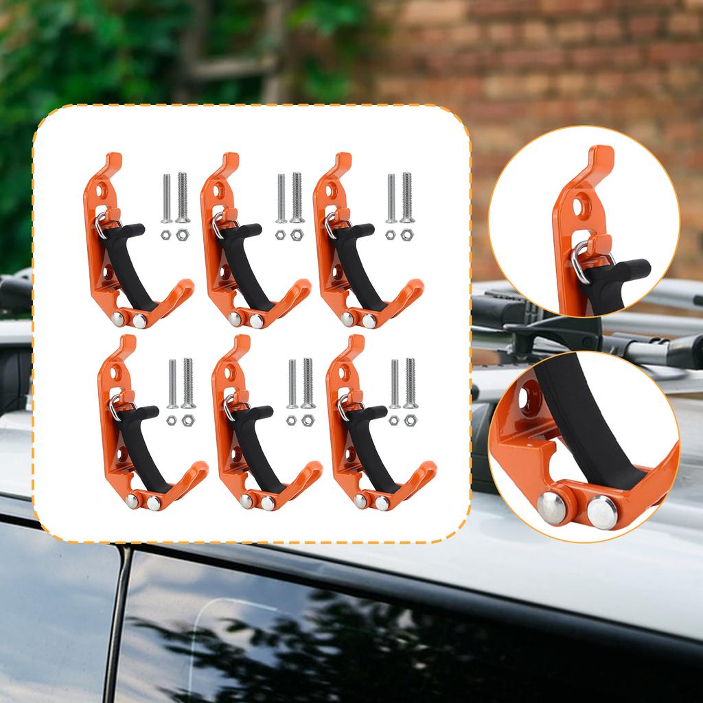 6 Metal Rubber Clamps for Wall Mounting, Garage Storage, Stable Holders Roof Racks