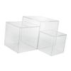 Set of 3 Acrylic Cube Stand Nesting Risers Versatile 4" 5" 6" Cubes with Hollow Bottom for Photography Accessory Lightweight