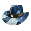 Western Cowboy Hat Retro Retro Color Matching Peach Top Jazz Hat Men'S And Women'S Versatile Top Hat