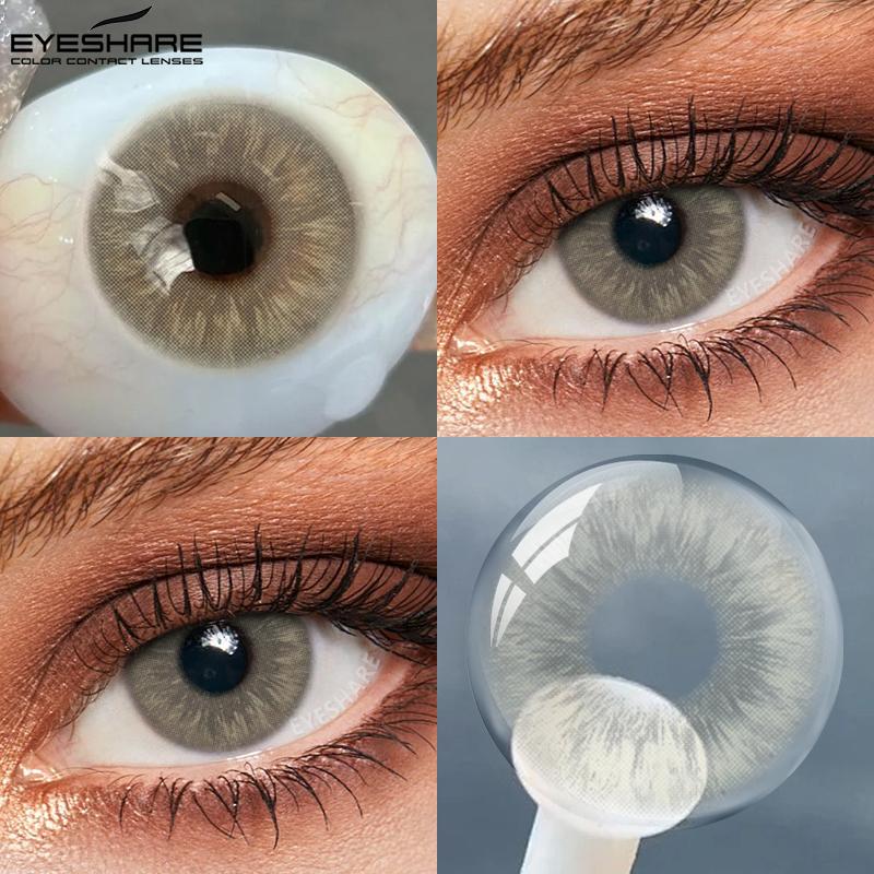 EYESHARE Natural Colored Pupils for Eyes 1 Pair Gray Lenses Cosmetic Brown Beauty Lenses Blue Eye Contact Green y2k Colorcon