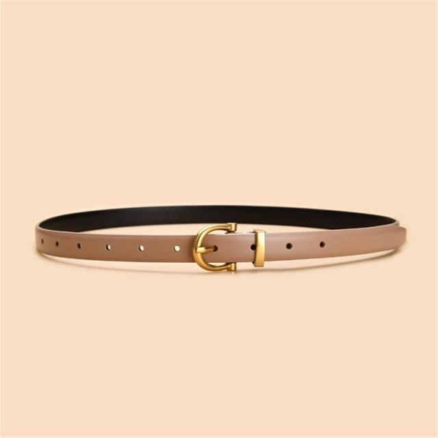105cm Women Leather Thin Belts Retro 