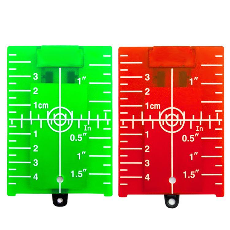 Dual-Color Laser Level Target Board with Scale and Magnetic Reflector