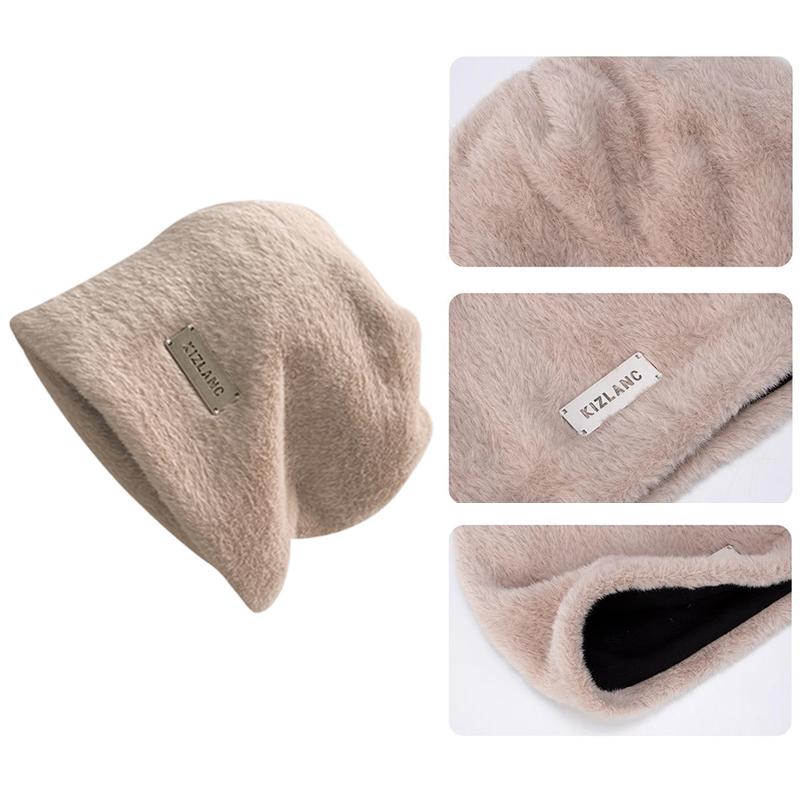 Women Plush Beanies Hats Winter Fleece Wool Outdoor Skullies Hat Female Gorros Solid Warm Coldproof Thicken Caps Fashion Baggy