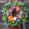 New Product Spring and Summer Tulip Wreath Simulation Flower Rural Farmhouse Door Pendant Wall Decoration