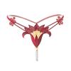 Low Waist Pearl Massage Thong with Quick Release - Sexy Elastic Lingerie, Hot Temptation String with Floral Detail (N05)