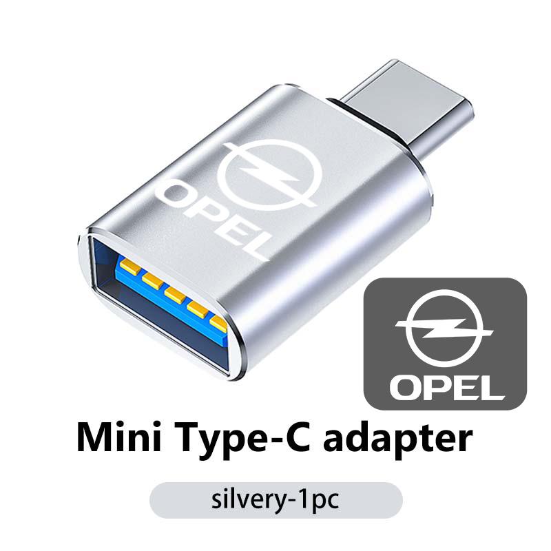 AAAYS1 Car Type-C To USB-A Interface Mini Converter Charging Adapter For Opel Astra G H J K F Corsa D Zafira B Insignia Mokka Regal