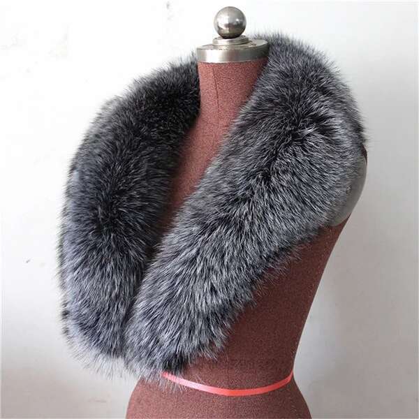 Natural Raccoon Fur Collar Scarf Genuine Fur Scarves Shawl Neck Warmer Fur Square Collar Women Long Scarf Winter Fox Fur Collar