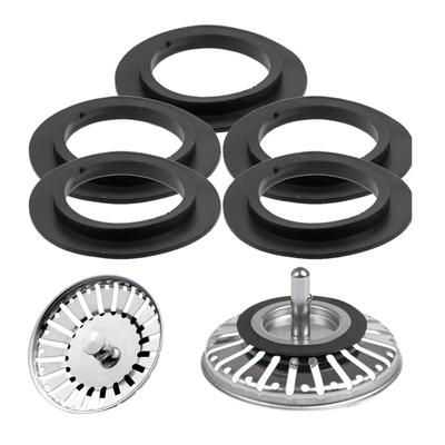 5pcs Kitchen Sink Waste Replacement Basket Washers Reliable Kitchen Sink Waste Seal Set Rubber Washer for Plug Water