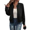 Autumn Winter Solid Color Zipper Jacket Baseball Collar Casual Coat for Women Long Sleeve Jackets & Coats