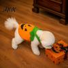 Funny Cat Apparel Pumpkin Halloween Dog Costume, Soft Polyester Pet Clothes with Puppy Outfit Comfortable Strap, Decorative for Holiday Parties