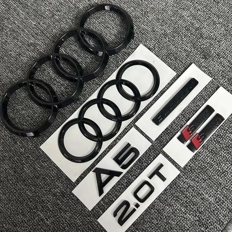 7 buc Pentru zbts2 A5 2010-2019 273mm 192mm Quarrto 2.0T Sline Emblema Logo 4 Inele ABS Negru Grilă Față Emblema Portbagaj Spate Autocolant