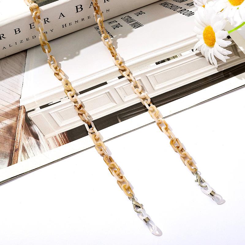 Bohemia Amber Acrylic Glasses Chain Women Leopard Resin Largand Chain For Glasses Sunglasses Hold Straps Cords Accessories