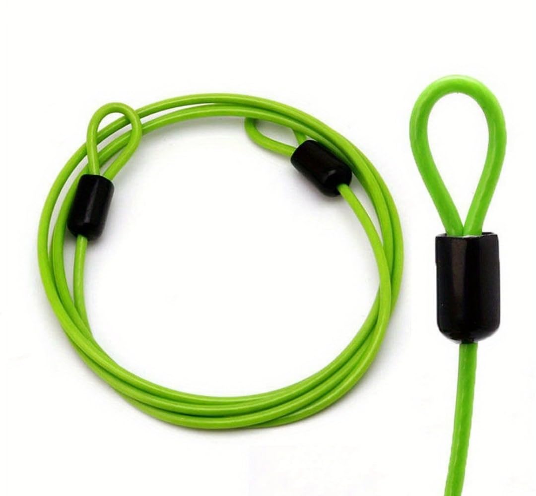 Bicycle Security Cable Lock, Double Loop Stainless Steel Wire, External