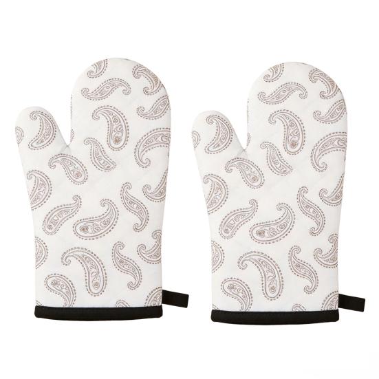 

2Pcs Heat Resistant Oven Mitts Insulated Gloves Thick Baking Gloves with Anti-Scalding Layer Non-Slip Non-deforming Kitchen Mitts for Baking Cooking A