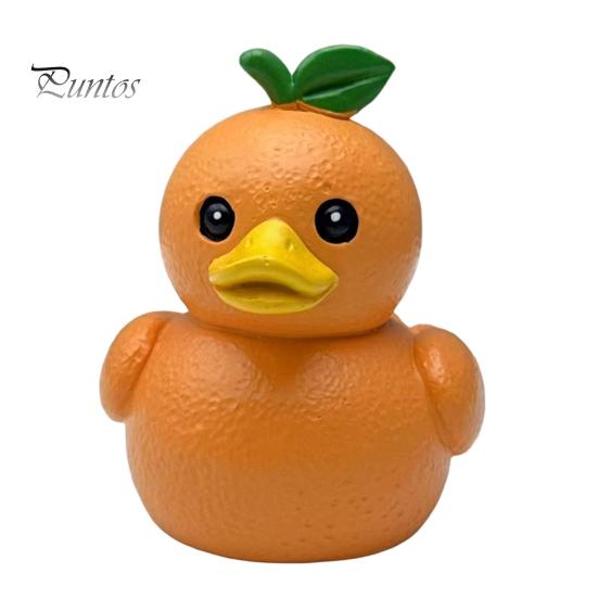 Bürotischzubehör Lustige Orange Aubergine Ente Figur, Obst Gemüse Harz Statue, Entzückende Einzigartige Geburtstagsgeschenke Dekoration für Auto Armaturenbrett Zuhause