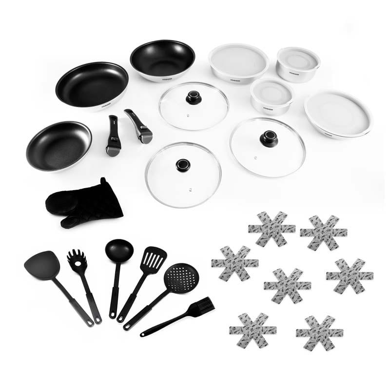 Kitchencook FLEX30 30-piece Aluminum Pot Set with Accessories