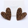 Elegant Retro Leopard Print Stud Earrings - Versatile & Stylish Flocked Cloth Design