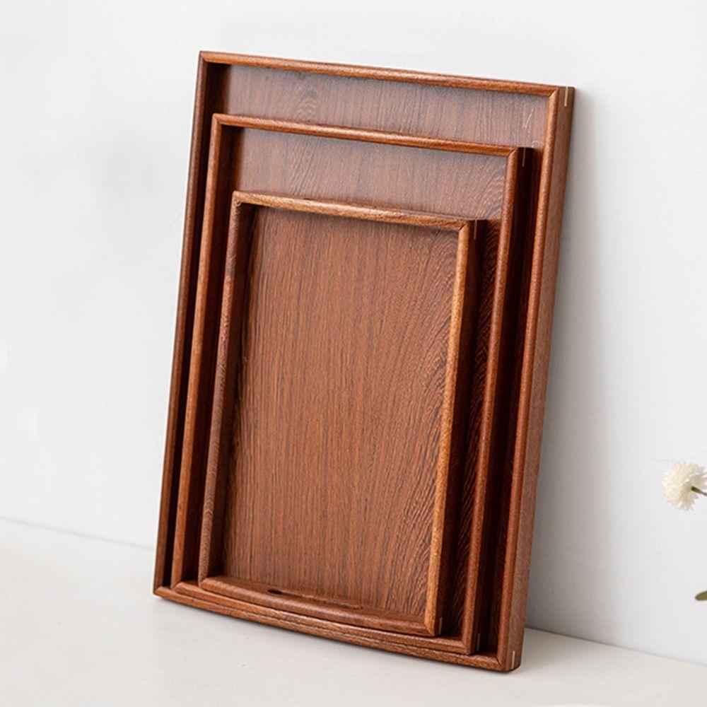 Heavy Duty Wooden Trays Ebony Food Plate New Storage Tray Fruit Snack