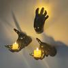 3Pcs with Candle Halloween Life-Sized Hands Decoration Black Ghost Hand Storage Hook  Table