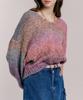 MAXZA Pastel Gradient Voluminous Sleeve V-Neck Knit
