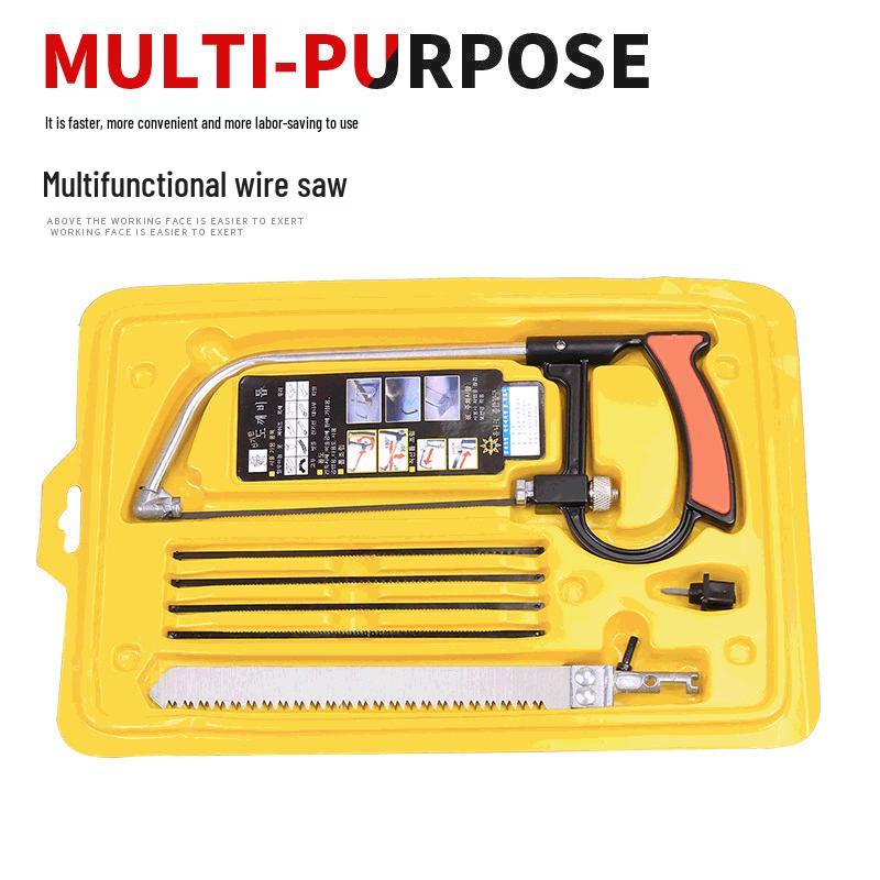 7-Piece Multifunctional Mini Magic Hand Saw Set with Folding Steel Frame