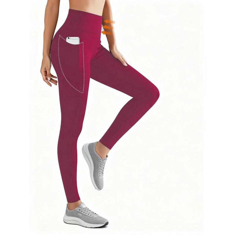 High-Waisted Yoga Leggings Women With Side Pockets Slim Fit Butt-Lifting Workout Pants