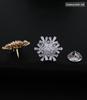 High-End Japanese Korean Snowflake Brooch for Women: Gold-Plated with Micro-Inlaid Zircon, Anti-Exposure Pin