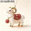 2D Flat Acrylic Christmas Hanging Pendant Red Gold Chinese Zodiac Goat Xmas Tree Ornament New Year Car Pendant