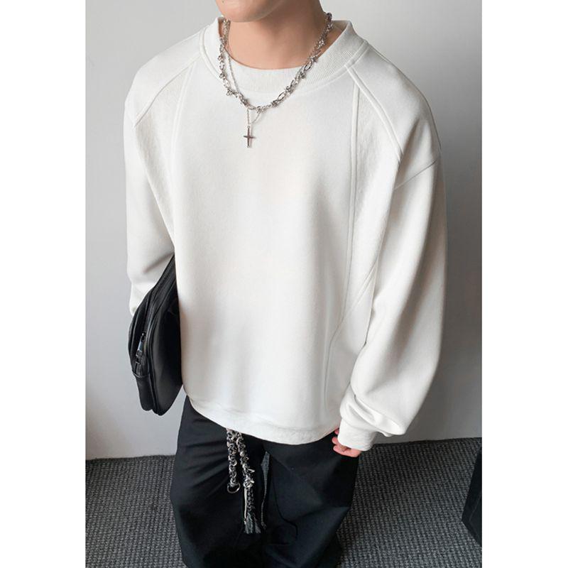 

Men s Trendy Autumn Patchwork Hoodie - Loose, Plus Size, Deconstructed Casual Top M білий