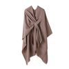 European & American Solid Color Imitation Cashmere Shawl Cape - Women's Autumn/Winter Warm Outerwear Scarf