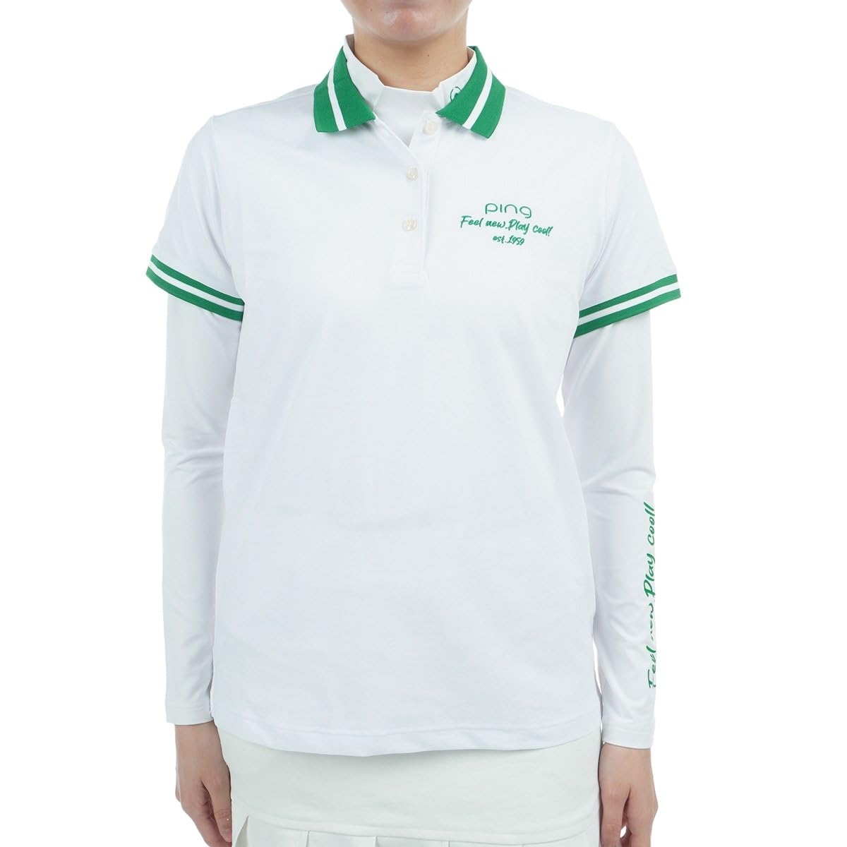 

Ping Apparel Многослойный двойной комплект UV для гольфа Средний женский (Влагоотводящий, Быстросохнущий, Защита) / / 622-5160202 030_Белый,