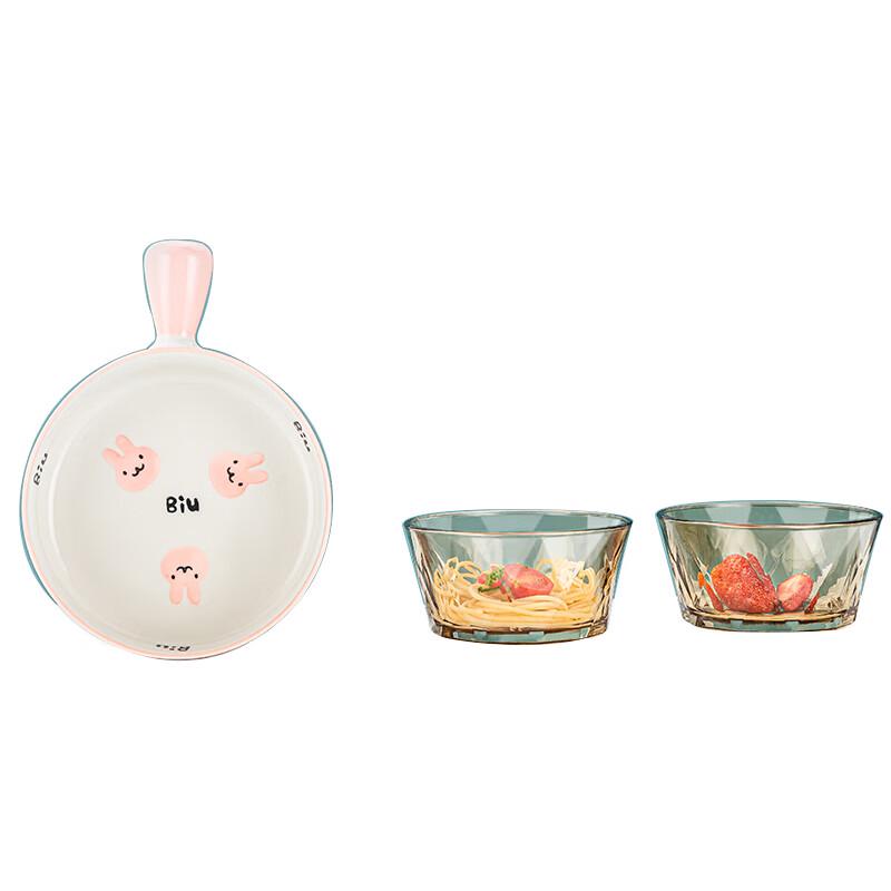 SIDISEN Nordic Heat-Resistant Borosilicate Glass Bowl Set