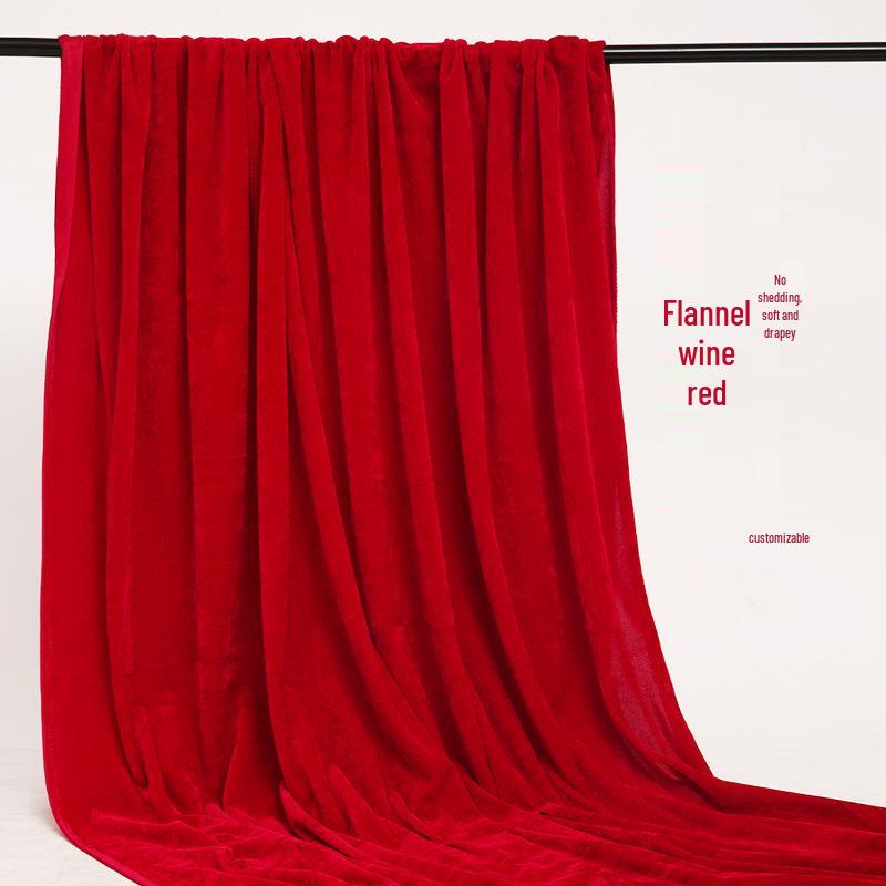 Deep Plush Red and Gold Silk Velvet Tablecloth and Curtain