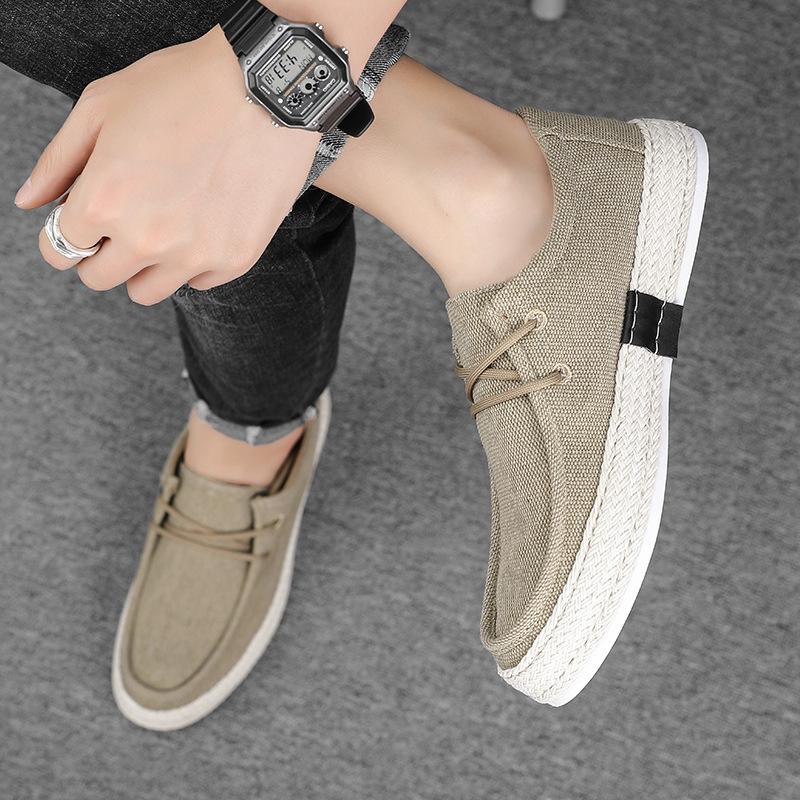 Canvas Shoes for Men Breathable Anti-Skid Summer Casual Board Shoes Versatile Canvas Work Trendy Shoes Man