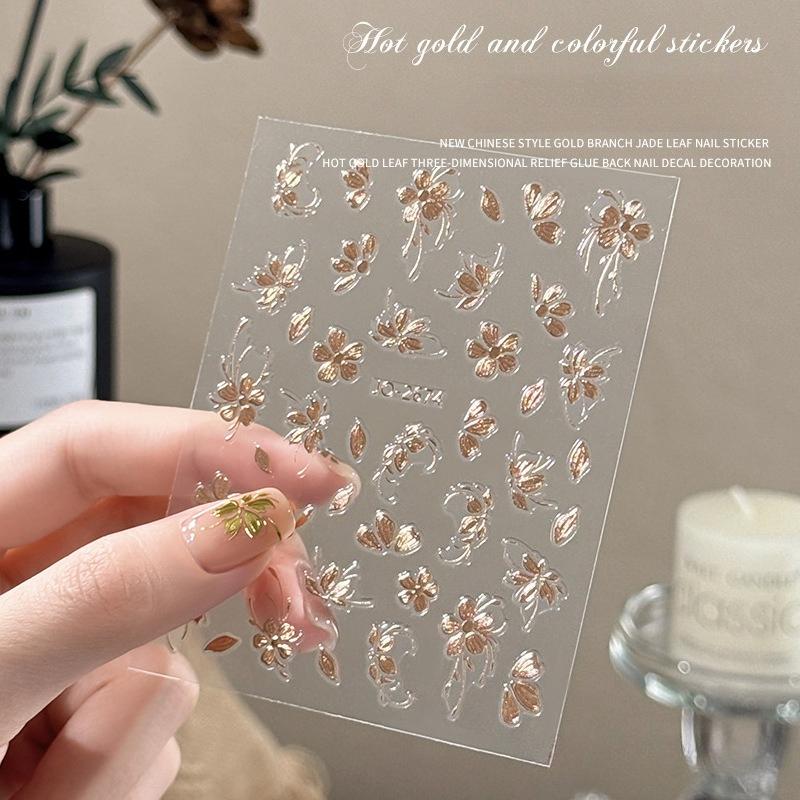 Linie abstractă Autocolante de unghii DIY pentru femei Fete Decoratiuni de artă pentru unghii Rose Gold Spring Slidere 3D pentru manichiură Autocolante