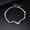 Přehnaný Punk Kroucená Vlna Nepravidelný Náhrdelník Stříbrná Barva Vintage Geometrický Choker pro Muže Ženy Šperky z Nerezové Oceli