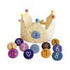 Adjustable Kids Birthday Crowned Hat Soft Cotton Fabric for Photoshoots 0 To 9 Years Reusable Props with Badges