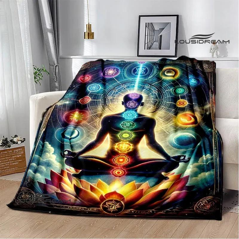 3D Chakra Printed Blankets Warm Flannel Blankets Soft and Comfortable Blanket Bed Linings Blankets for Beds Birthday Gift