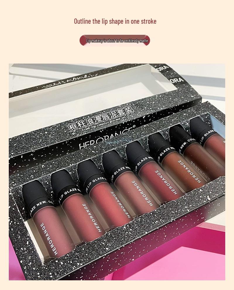 Frame Post Romantic Lip Mud Set - Soft Matte Velvet, Easy-Apply, Natural Whitening Lipstick