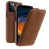 Genuine Leather Flip Cover for Apple iPhone 15 Pro Max, 14 Pro, 13, and 12 Plus