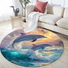 Dolphins Round Area Rug,Carpet Rug for Living Room Bedroom Sofa Playroom Decor,Non-slip Floor Mat