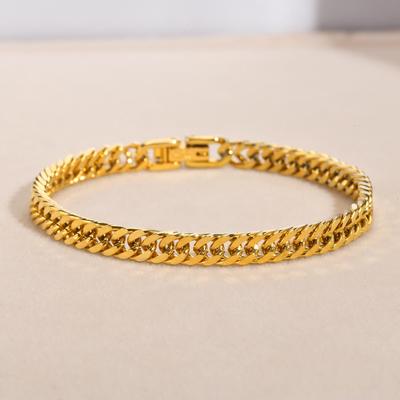 2026 New Cuban Link Chain Bracelet for Women,Gold Color Stainless Steel Chain Wristband Bracelets,Fashion Jewelry Gifts