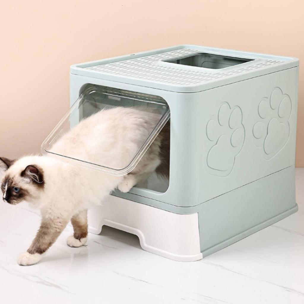Enclosed Litter Box with Drawer Hooded Pet Supply Odor Control for Cats, Kittens